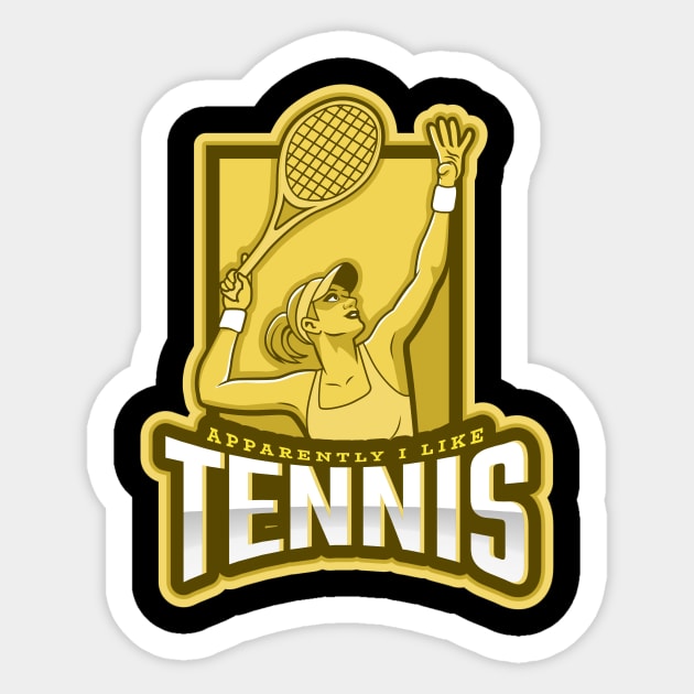 Apparently I Like Tennis Sticker by poc98